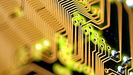 Abstract detail of computer circuit board.